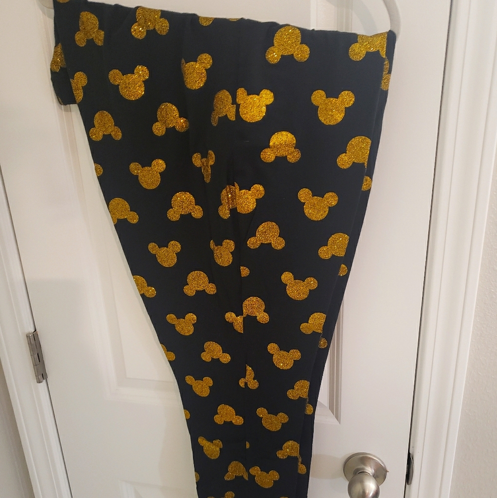 Black and gold Minnie mouse leggings